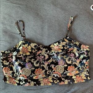 Polly & Esther Purple Gold Bustier Camisole